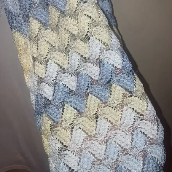 Alfred Dunner Faux Twinset Crochet Cardigan Beaded Tank Combo Petite Large - Picture 3 of 7